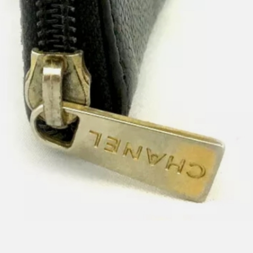 AUTH CHANEL CC LOGO ZIP AROUND LONG WALLET /B0688 - Picture 10 of 11